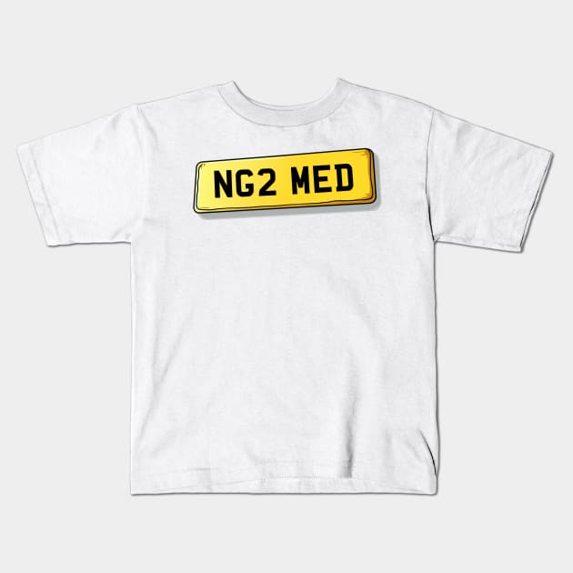 NG2 MED Meadows Number Plate Kids T-Shirt by We Rowdy